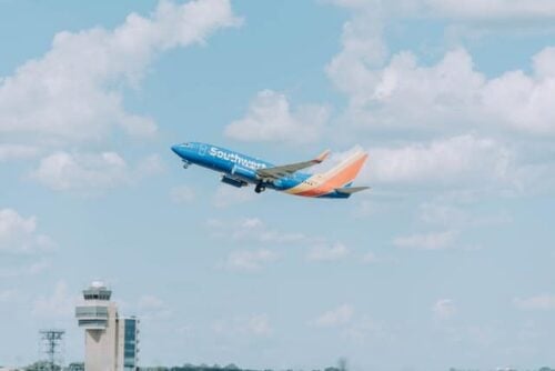 Southwest plane taking off