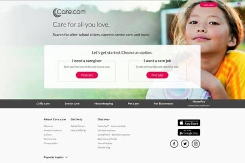 Care.com screenshot