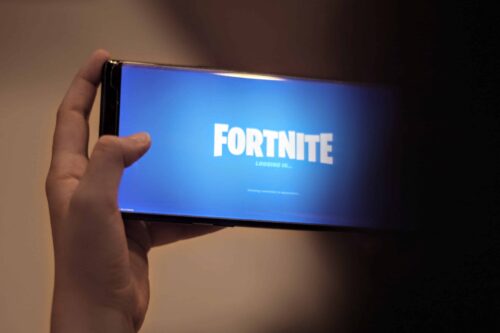 playing Fortnite on a phone