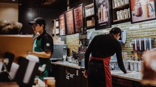 inside a Starbucks