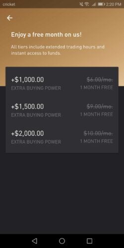 Robinhood gold 30 day trial