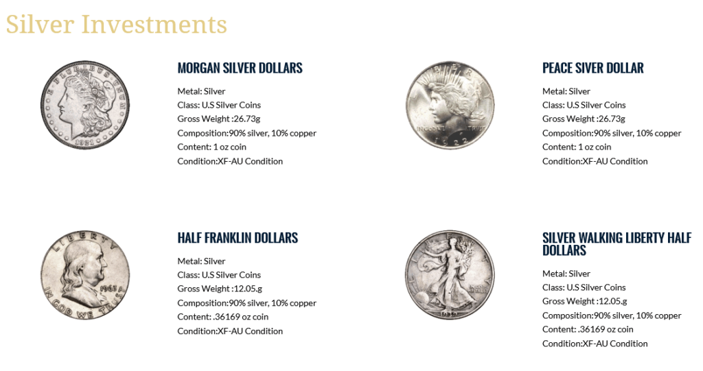 monetary gold silver coins