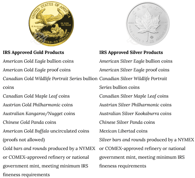 advantage gold IRA approved coins