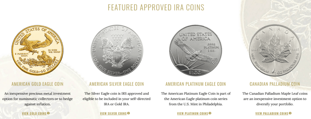 advantage gold ira approved coins