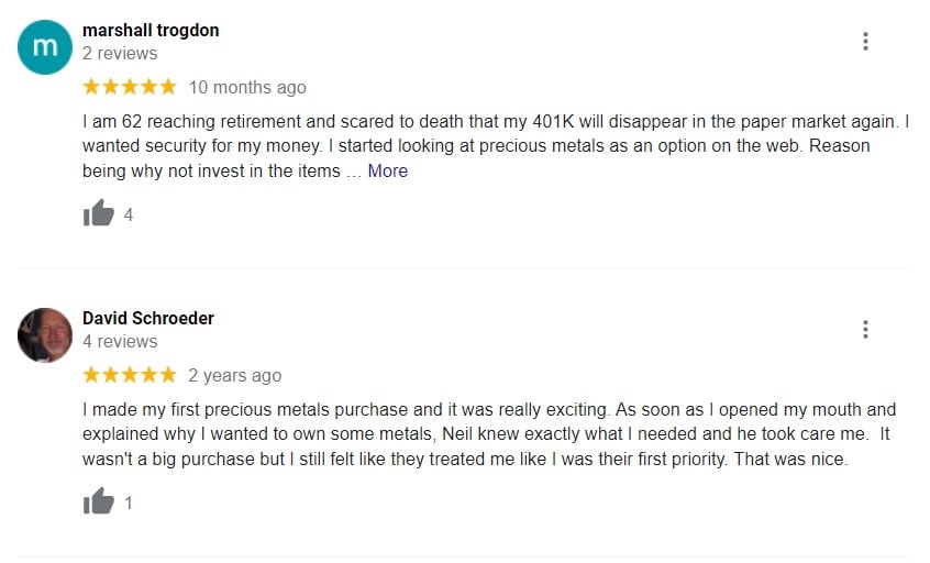 Monetary Gold google reviews