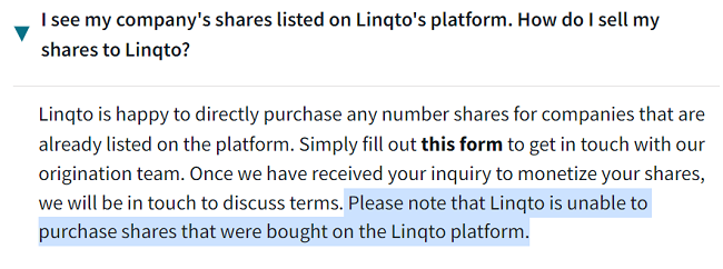 selling ipo linqto