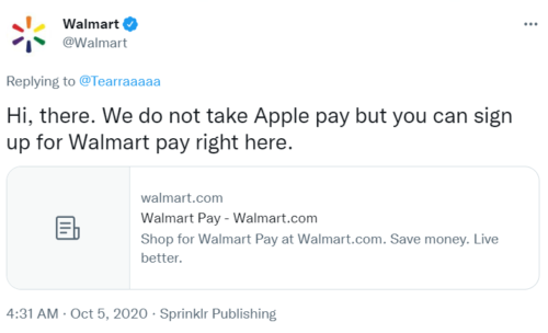 does Walmart take Apple Pay?