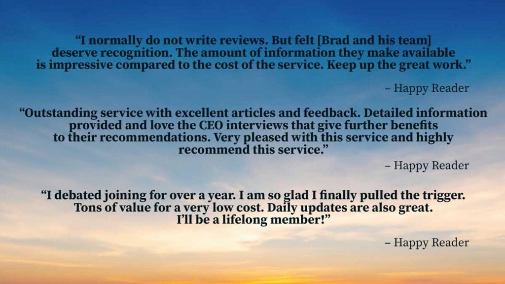 Customer testimonials for Intelligent Income Investor 