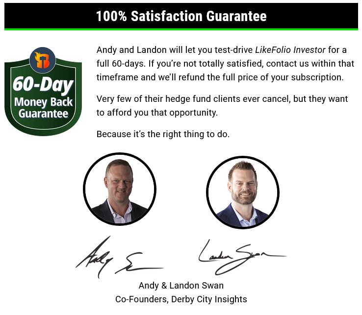100% Satisfaction Guarantee - 60 day money back guarantee