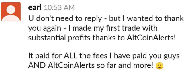 Altcoin Alert Testimonials