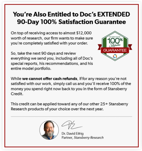 David Eifrig's 100% Satisfaction Guarantee for Retirement Trader