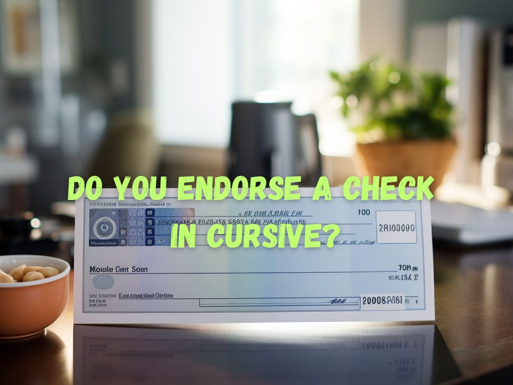Endorse A Check In Cursive