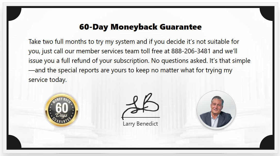 60-day money-back guarantee on One Ticker Trader