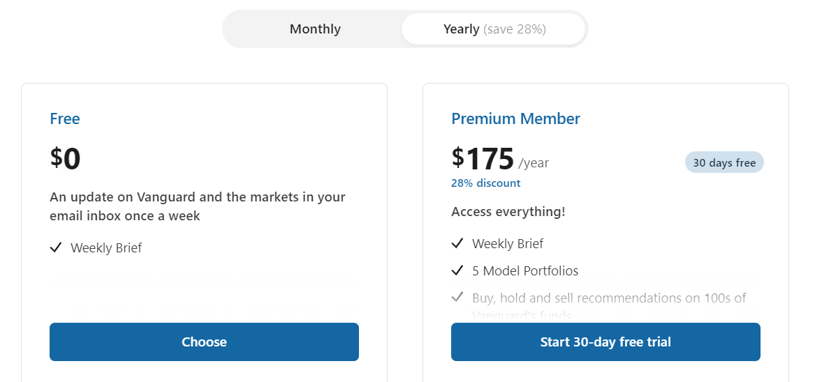 Independent Vanguard Advisor Cost