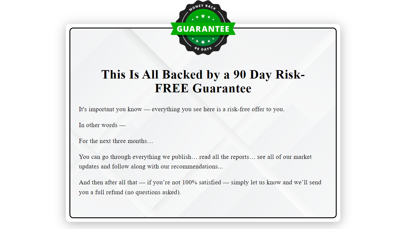 90-Day Money-Back Guarantee on Growth Investor