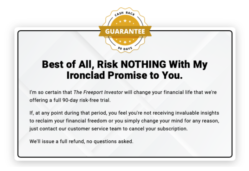 Charles Sizemore's Iron-Clad Guarantee