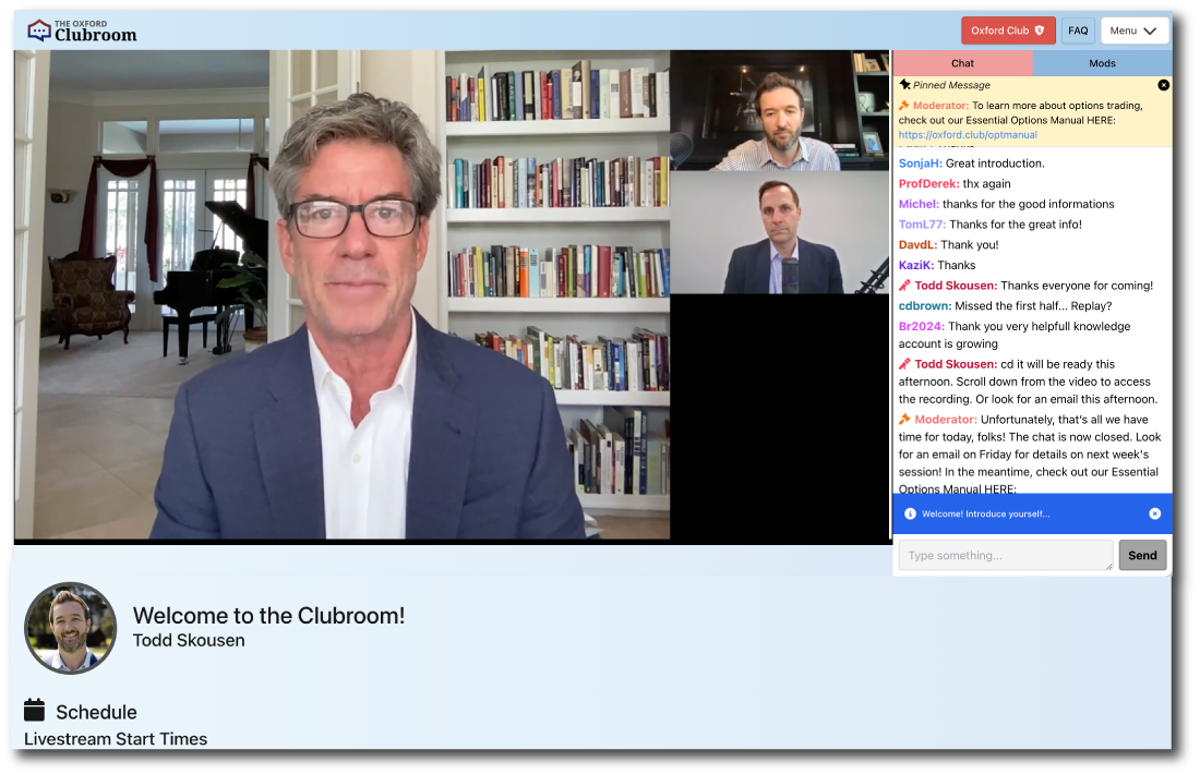 The Oxford Club's live stream and chat - The Clubroom 