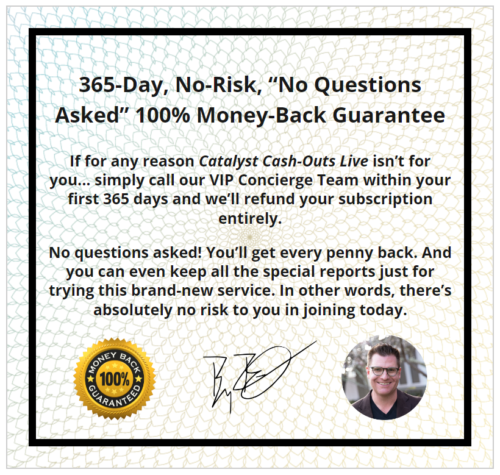 cashouts live moneyback guarantee