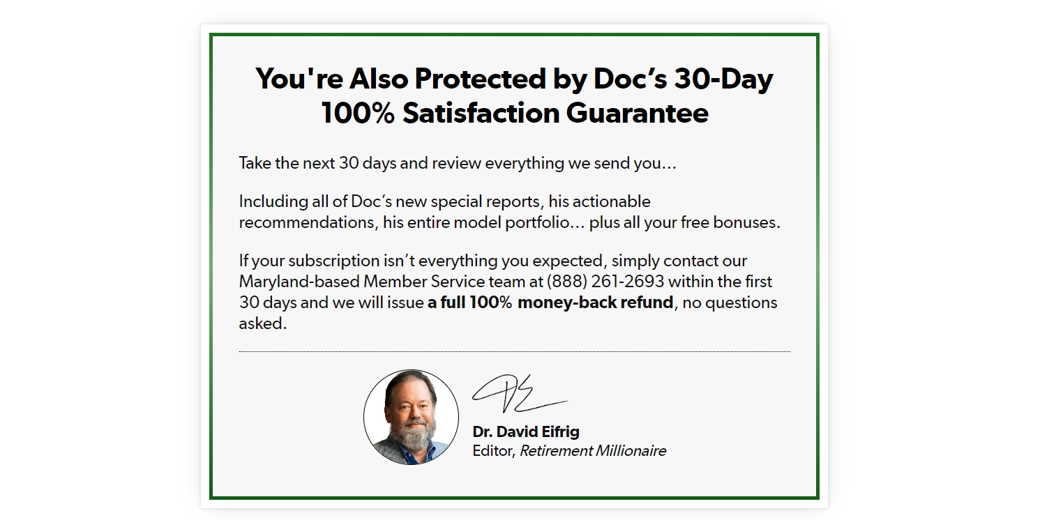 Retirement Millionaire refund policy