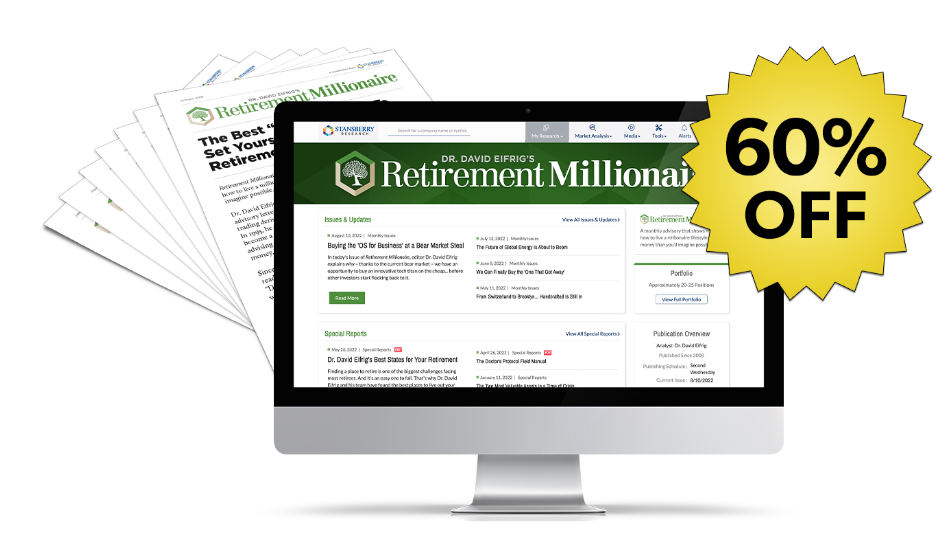 Retirement Millionaire newsletter at 60% discount TODAY!