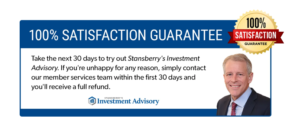 Stansberry's Investment Advisory offers a 30-day money-back guarantee on all new subscriptions.