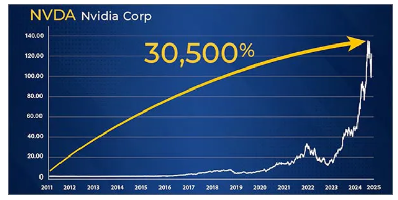 Nvidia stocks win up by 30,500%
