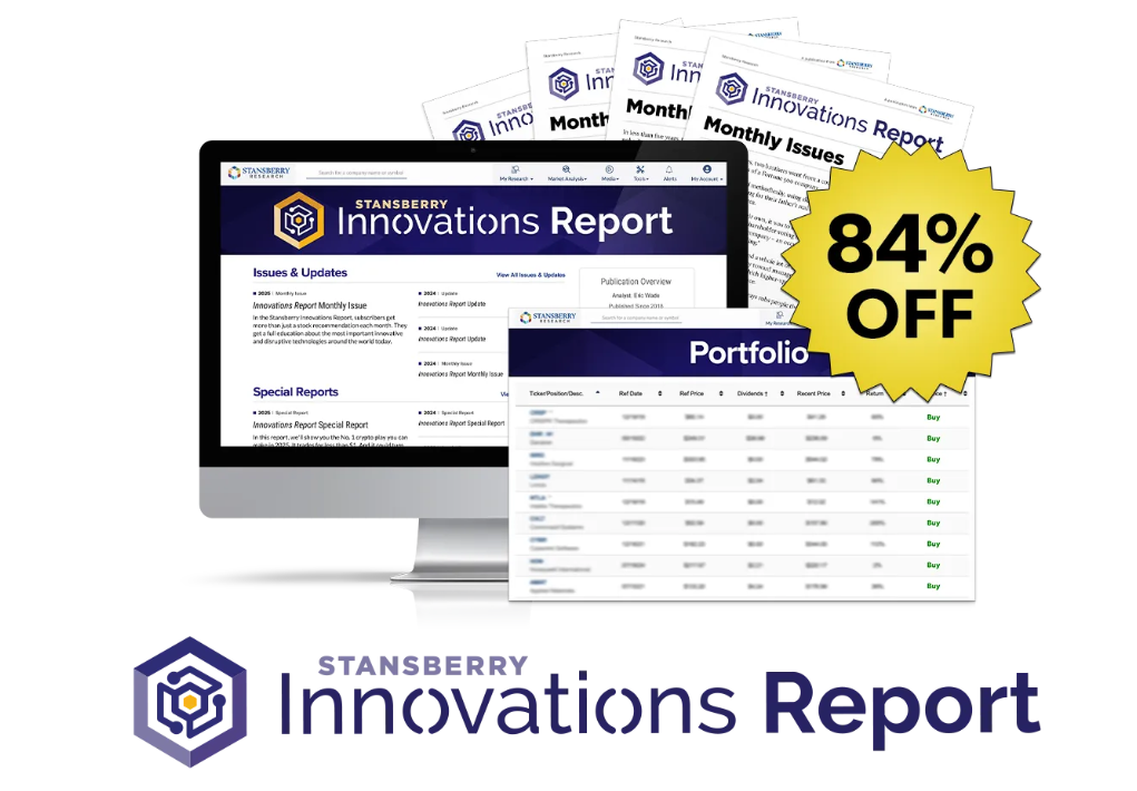 84% OFF one full year of Stansberry Innovations Report