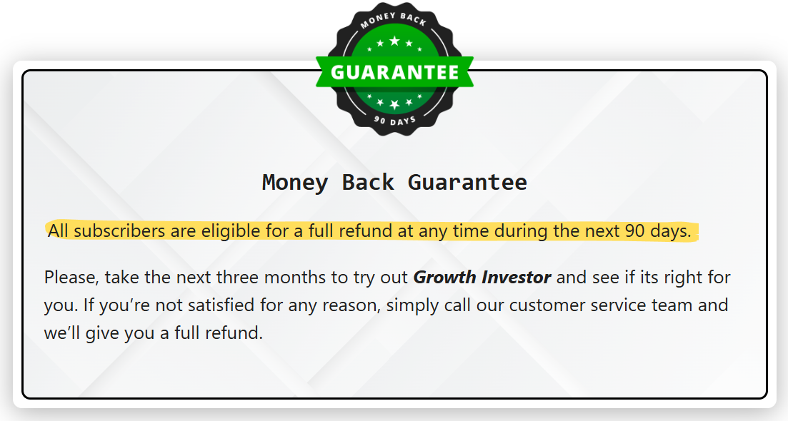 Louis Navellier's Money-Back Guarantee on growth investor
