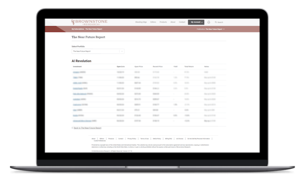 Jeff Brown's model portfolio