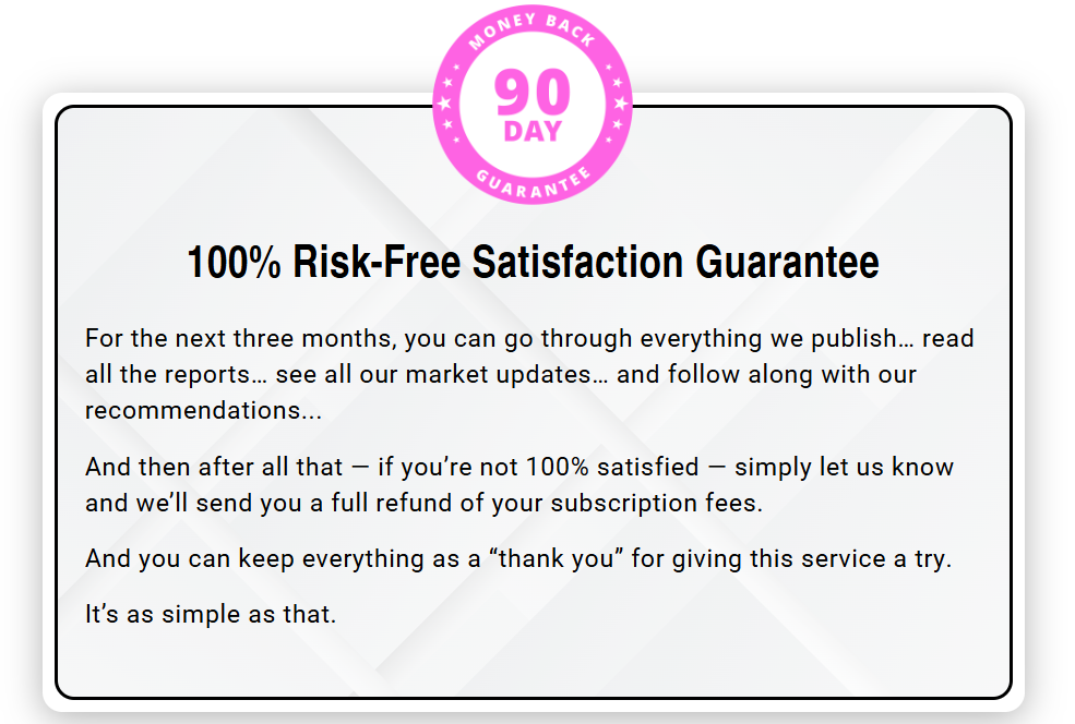 moneyback guarantee on growth investor