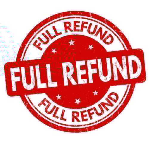 Full refund sign or stamp on white background, vector illustration