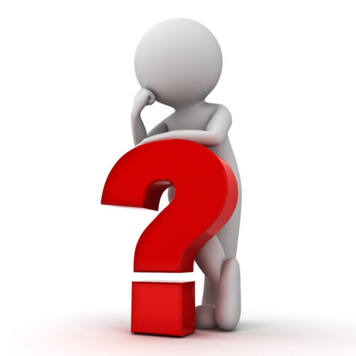 Thinking pose with question mark