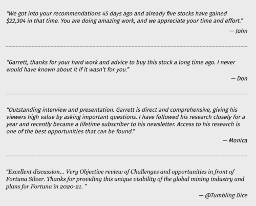 Gold Royalty "Retirement Portfolio" Reviews by Members