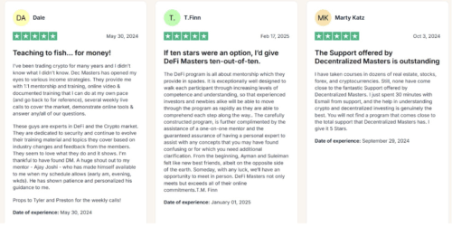 Decentralized Masters Reviews by Members