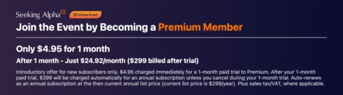 Seeking Alpha Join the event by becoming a premium member